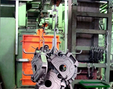 Carousel monorail Hook-type shot blast machine