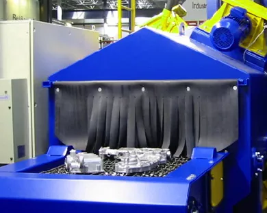 Wire mesh conveyor shot blasting machines